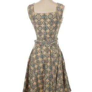 Effie's Heart Beige and Teal Midi Dress